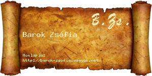 Barok Zsófia névjegykártya