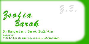 zsofia barok business card